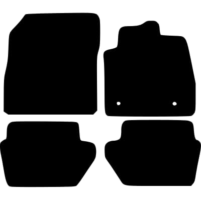 PCM- Car Floor Mats fits for Ford Fiesta from 2018 ON - Tailored Car Mats - Car Floor Mat, with Anti Slip Backing - 4 pcs Floor Mat Set with 2 Clips