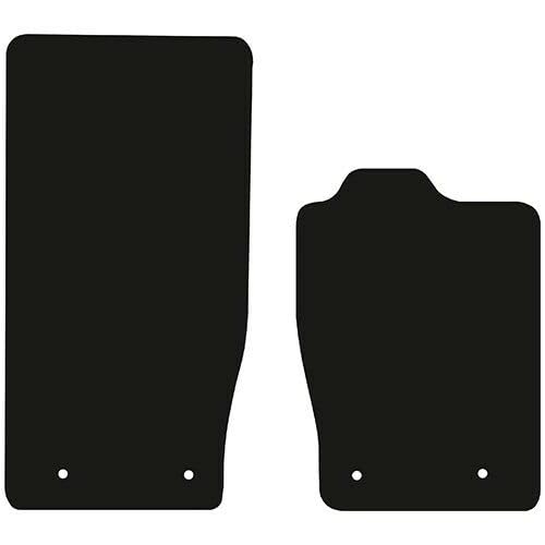 PRIME CAR MAT-Fits Jaguar XK XKR from 2006-2014 - Taloried Mats-Floor Mat, Fitted With Clips & Granulated Backing-EDGED WITH BLACK NYLON BINDING-2 pcs Floor Mat Set with 8 Clips