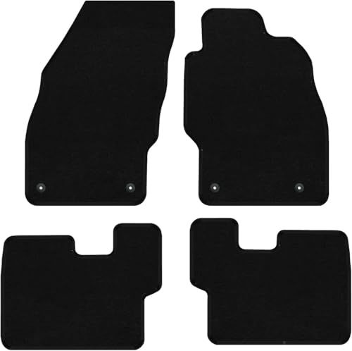 Car Mats For Vauxhall Corsa E (2014-2019) Tailored Fit Floor Mat Set Complete Accessory Black Custom Fitted - All Weather, Anti-Slip Backing & Black Trim