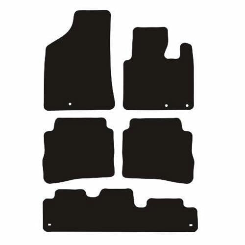 PCM- Car Floor Mats fits for Hyundai Santa Fe 7 Seater from 2010-2012 - Tailored Car Mats - Car Floor Mat, with Anti Slip Backing - 5 pcs Floor Mat Set with 3 Clips