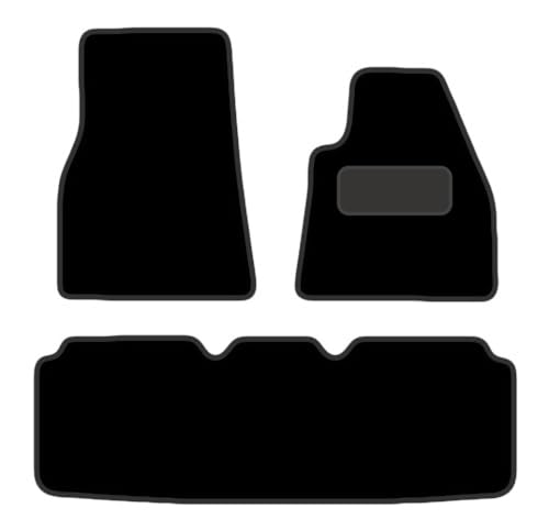 PCM - Floor Mat for Tesla Model S fits for (2012 On) - Tailored Car Mats - Car Floor Mat, with Anti Slip Backing - 3 pcs Floor Mat Set with 2 Clips