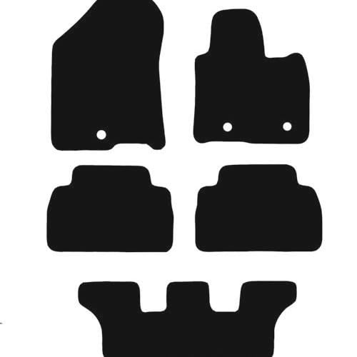 PCM- Car Floor Mats fits for Hyundai Santa Fe 7 Seater from 2018 - Present - Tailored Car Mats - Car Floor Mat, with Anti Slip Backing - 5 pcs Floor Mat Set with 3 Clips