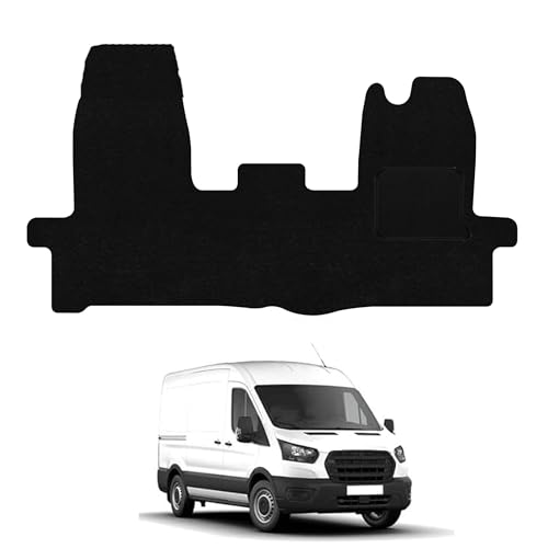 Tailored Fit Mats - Floor Mats for the Ford Transit 2014-2016 - 1 Piece Front - Van Accessory Heavy-Duty, Waterproof & Anti-Slip Work Mats with Clips