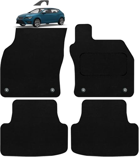PRIME CAR MATS Compatible with Seat Leon (2013-2020) Tailored Fit - Car Floor Mats Set Accessory Custom Fit Anti-Slip Backing Easy-Clean Durable All Weather