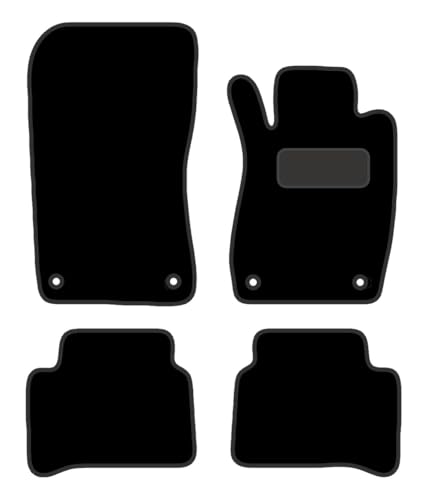 PCM - Tailored Car Floor Mats for Mercedes E CLASS (2003-2009) 4 CLIPS - Black Premium Carpet - Full Floor Protection - Anti Slip & Fit Mat with Clips Easy Clean Car Carpet