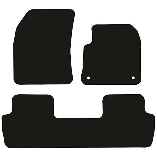 PCM- Car Floor Mats fits for Peugeot 5008 from 2016 - Present - Tailored Car Mats - Car Floor Mat, with Anti Slip Backing - 3 Pcs Floor Mat Set with 2 Clips