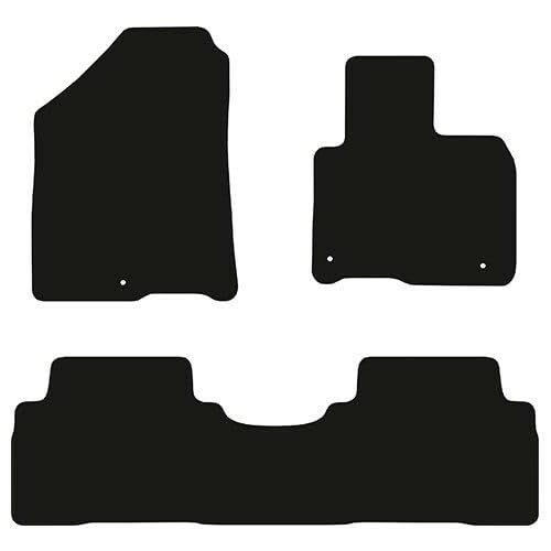 PCM - Car Floor Mats Compatible with KIA Sorento 5 seater from 2015-2020 - Tailored Car Mats with Non Slip Backing - 3 pcs Floor Mat Set with 3 Clips