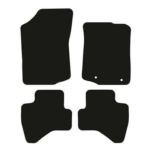 PCM- Car Floor Mats fits for Peugeot 108 from 2014 - Present - Tailored Car Mats - Car Floor Mat, with Anti Slip Backing - 4 Pcs Floor Mat Set with 2 Clips