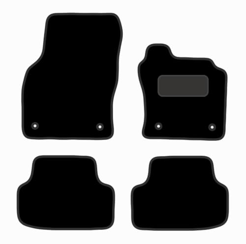 PRIME CAR MATS - Fits Volkswagen Golf Mk8 2019 to Present Non Electric - Anti Slip Mat -4 Pc Floor Mat with 4 Pc Clips Fitted With Clips & Granulated Backing