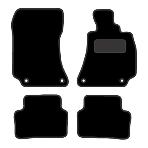 PCM - Tailored Car Floor Mats for Mercedes E Class Saloon (2009-2016) 4 CLIPS - Black Carpet - Full Floor Protection - Anti Slip & Fit Mat with Clips Easy Clean Car Carpet