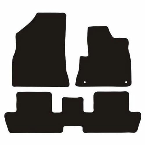 PRIME CAR MAT - Car Floor Mats fits for Peugeot 3008 from 2009-2017 - Tailored Car Mats - Car Floor Mat, with Anti Slip Backing - 3 Pcs Floor Mat Set with 2 Clips