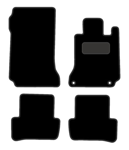 PCM - Car Floor Mats for Mercedes C Class Saloon auto (2007-2014) 2 CLIPS - Tailored Car Mats - Car Floor Mat, with Anti Slip Backing - 4 pcs Floor Mat Set
