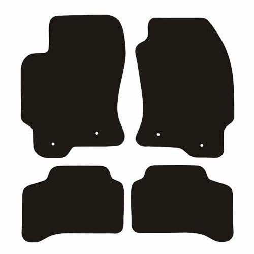 PRIME CAR MAT-Fits Jaguar X Type MANUAL 2.0 & 2.2 from 2001-2009 - Taloried Mats-Fitted With Clips & Granulated Backing-EDGED WITH BLACK NYLON BINDING-4 pcs Floor Mat Set with 4 Clips