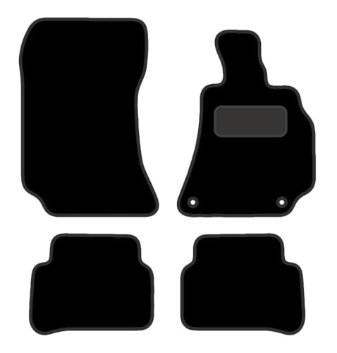PCM - Tailored Car Floor Mats for Mercedes E CLASS (2008-2013) 2 CLIPS - Black Carpet - Full Floor Protection - Anti Slip & Fit Mat with Clips Easy Clean Car Carpet