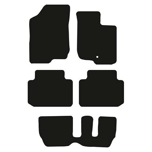 PCM - Car Floor Mats Compatible with KIA Carens Manual 7 Seater from 2006-2012 - Tailored Car Mats with Non Slip Backing - 5 pcs Floor Mat Set with 1 Clip
