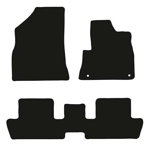 PCM- Car Floor Mats fits for Peugeot 5008 from 2010-2016 - Tailored Car Mats - Car Floor Mat, with Anti Slip Backing - 3 Pcs Floor Mat Set with 2 Clips
