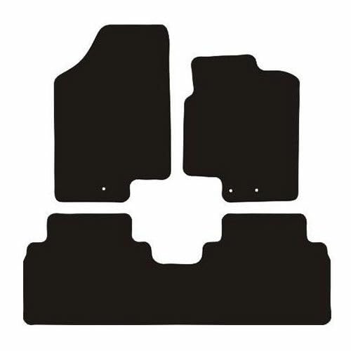 PCM - Car Floor Mats Compatible with KIA Venga from 2009 - Present - Tailored Car Mats with Non Slip Backing - 3 pcs Floor Mat Set with 3 Clips