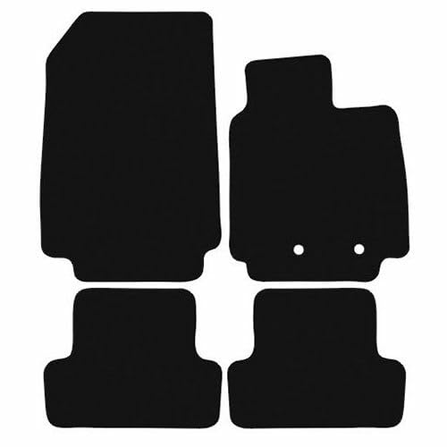 PRIME CAR MAT-Fits Renault Clio (2 round locators) From 2009-2012 - Taloried Mats-Floor Mat, Fitted With Clips-EDGED WITH BLACK NYLON BINDING-4 pcs Floor Mat Set with 2 Clips