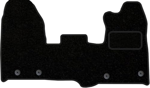 PCM - Tailored Van Floor Mat Fits FORD TRANSIT CUSTOM 1 PIECE FRONT (4-CLIPS) 2015-2023 - Granulated Backing and Edged With Black Nylon Binding - 1 Van Floor Mat