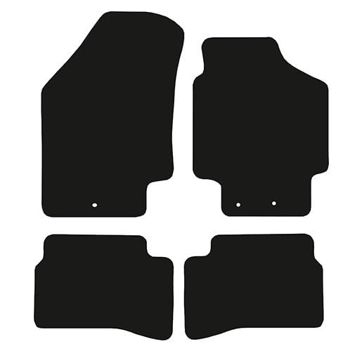 PCM - Car Floor Mats Compatible with KIA Rio from 2005-2011 - Tailored Car Mats with Non Slip Backing - 4 pcs Floor Mat Set with 3 Clips