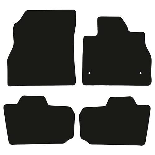 PCM- Car Floor Mats fits for NISSAN Leaf from (2011-2014) - Black Standard Rubber 3mm - Tailored Car Mats - Car Floor Mat, with Anti Slip Backing - 4 pcs Floor Mat Set with 3 Clip