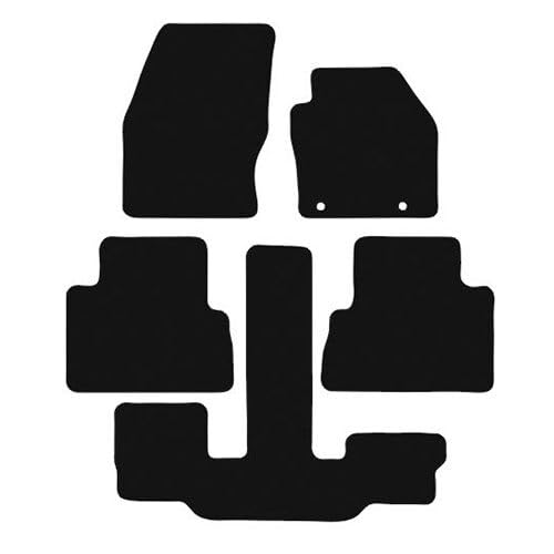 PCM- Car Floor Mats fits for Ford Grand C Max from 2011-2016 - Tailored Car Mats - Car Floor Mat, with Anti Slip Backing - 5 pcs Floor Mat Set with 2 Clips