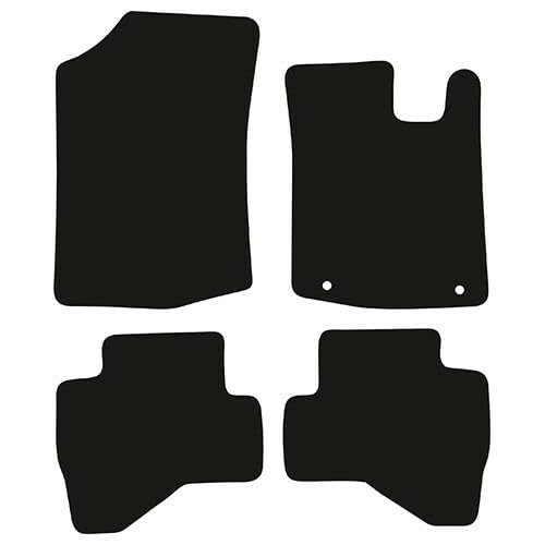 PCM- Car Floor Mats fits for Peugeot 107 from 2014 - Present - Tailored Car Mats - Car Floor Mat, with Anti Slip Backing - 4 Pcs Floor Mat Set with 2 Clips