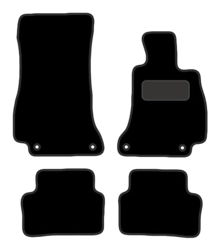 PCM - Tailored Car Floor Mats for Mercedes E Class Estate (2016 - Present) 4 CLIPS - Black Carpet - Full Floor Protection - Anti Slip & Fit Mat with Clips Easy Clean Car Carpet