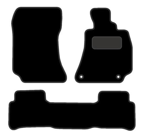 PCM - Tailored Car Floor Mats for Mercedes E CLASS TAXI (2008-2013) 2 CLIPS - Black Carpet - Full Floor Protection - Anti Slip & Fit Mat with Clips Easy Clean Car Carpet
