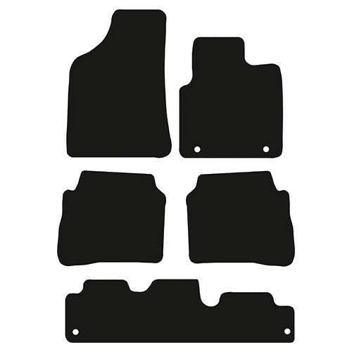 PCM- Car Floor Mats fits for Hyundai Santa Fe 7 Seater from 2006-2010 - Tailored Car Mats - Car Floor Mat, with Anti Slip Backing - 5 pcs Floor Mat Set with 4 Clips