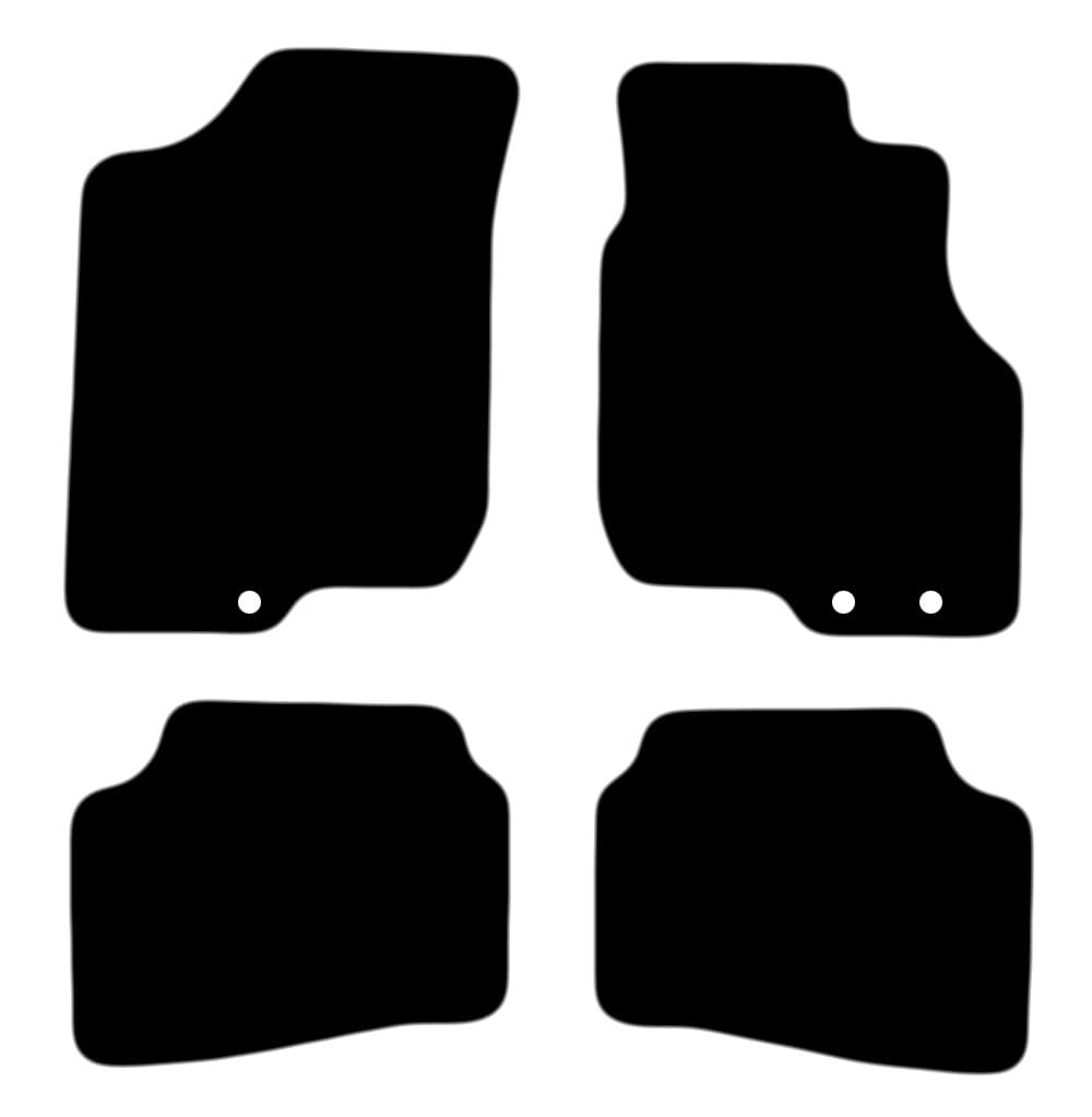 PCM - Car Floor Mats Compatible with KIA Pro Ceed from 2010-2012 - Black Standard Rubber 3mm - Tailored Car Mats with Non Slip Backing - 4 pcs Floor Mat Set with 3 Clips