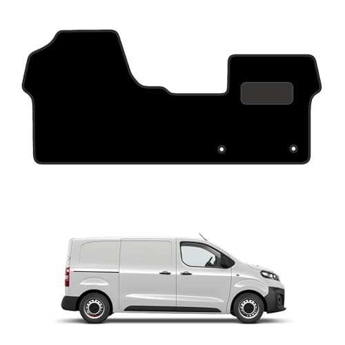 Tailored Mats - Vauxhall Vivaro (2019+) - Tailored Fit Black Van Mat Accessory - Anti-Slip with Clips, Fitted With Clips & Granulated Backing - 1 Pc Floor Mat