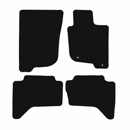 PCM- Car Floor Mats fits for Mitsubishi L200 Crew Cab from 2005-2015 - Tailored Car Mats - Car Floor Mat, with Anti Slip Backing - 4 pcs Floor Mat Set with 2 Clips