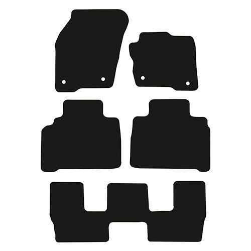 PCM- Car Floor Mats fits for Ford S Max 7 Seater from 2015 ON - Tailored Car Mats - Car Floor Mat, with Anti Slip Backing - 5 pcs Floor Mat Set with 4 Clips