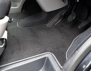 PCM - Tailored Van Mat Fits FORD TOURNEO CUSTOM (MANUAL) (SWB) (2 REARS) FLOOR MATS 2024 ON - Granulated Backing and Edged With Black Nylon Binding - 2 Pcs