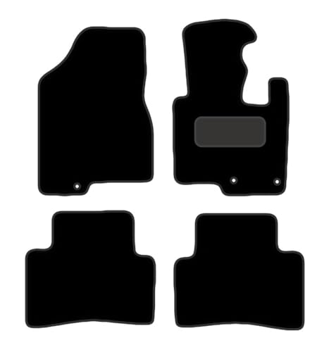 PRIME CAT MATS - Fits KIA Sportage 2010-2016 - Black Luxury Deluxe - Anti Slip Tailored Mats - Non Slip Car Floor Mat, Fitted With Clips & Granulated Backing - 4 Pc Floor Mat Only
