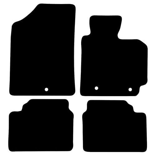 PCM- Car Floor Mats fits for Hyundai Veloster from 2012 - Present - Tailored Car Mats - Car Floor Mat, with Anti Slip Backing - 4 pcs Floor Mat Set with 3 Clip3