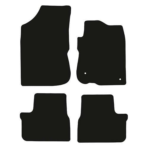 PCM- Car Floor Mats fits for Peugeot 208 (2 round locators) from 2012-2019 - Tailored Car Mats - Car Floor Mat, with Anti Slip Backing - 4 Pcs Floor Mat Set with 2 Clips
