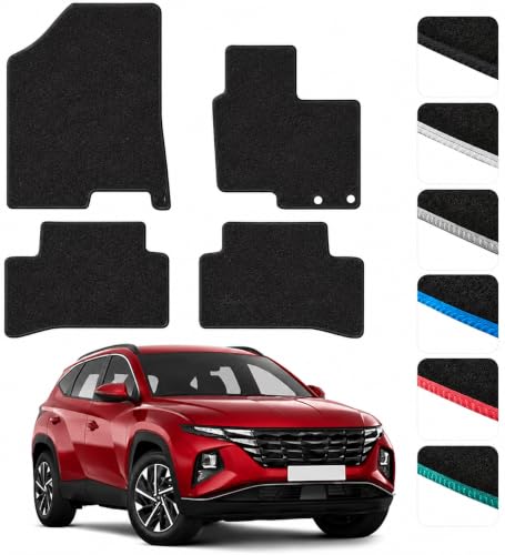 PCM- Car Floor Mats fits for Hyundai Tucson from 2021 ON - Tailored Car Mats - Car Floor Mat, with Anti Slip Backing - 4 pcs Floor Mat Set with 2 Clips