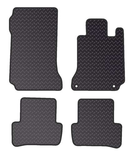 PCM - Car Floor Mats for Mercedes C Class Saloon auto (2007-2014) 2 CLIPS - Tailored Car Mats - Car Floor Mat, with Anti Slip Backing - 4 pcs Floor Mat Set