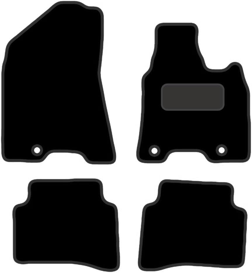 PCM - Fits KIA Sportage 2016-2018 Hook Fixing System - 4 Pc Floor Mat, Tailored Mats with 3 Pc Clips