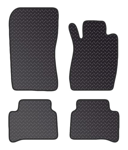 PCM - Tailored Car Floor Mats for Mercedes E CLASS (2002-2005) no CLIPS - Black Heavy Duty Rubber 5mm - Full Floor Protection - Anti Slip & Fit Mat with Clips Easy Clean Car Carpet