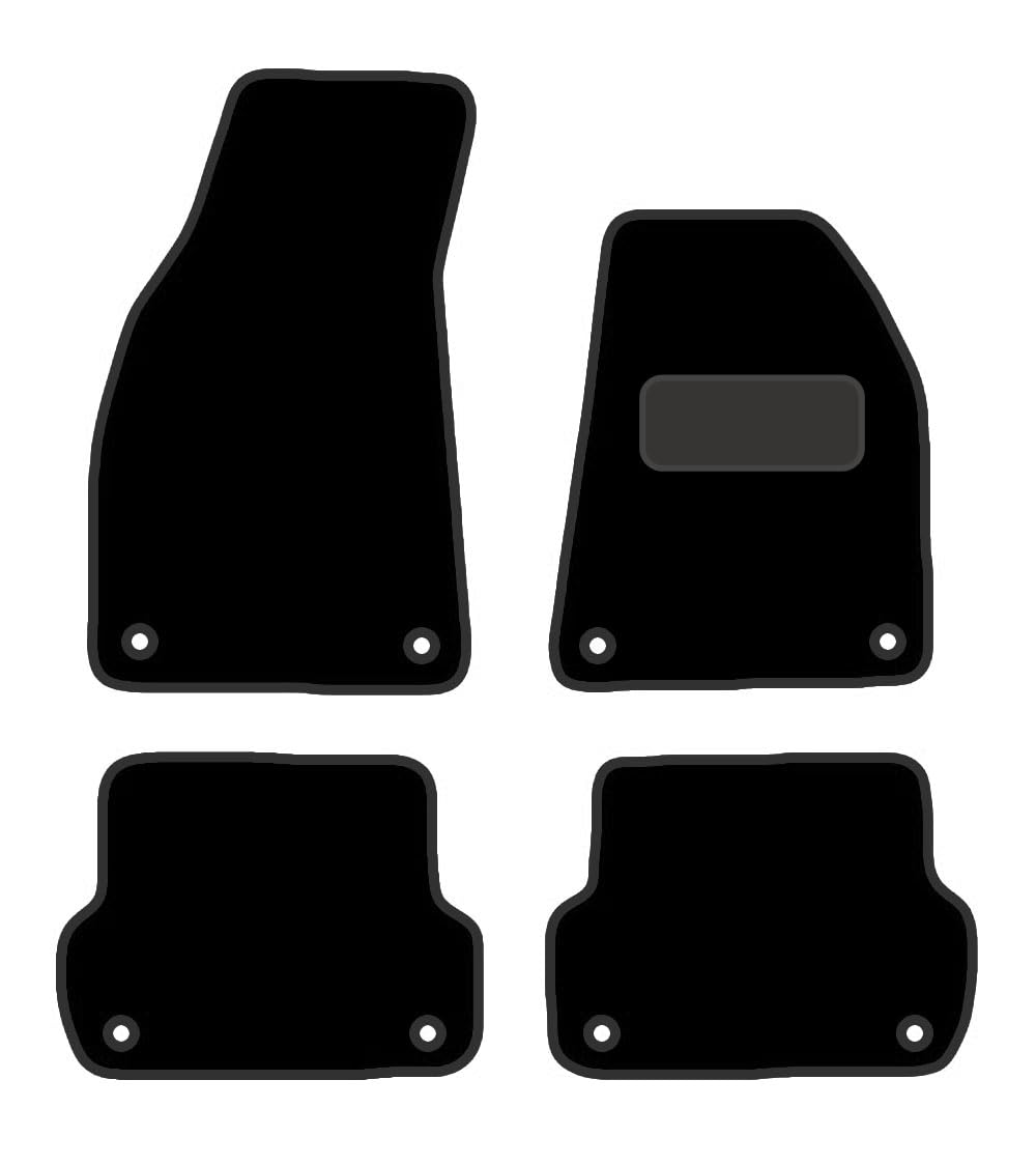 PRIME CAR MAT - Fits Audi A4 Quattro Estate 2006-2008 - Luxury Carpet - Tailored Car Mats - Floor Mat, Fitted With Clips & Granulated Backing - EDGED WITH BLACK NYLON BINDING - 4 pcs Floor Mat Set