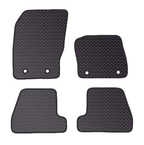 PRIME CAR MAT - Fits Ford Focus March 2015-2017 - Anti Slip - Tailored Mats - Non Slip Car Floor Mat, Fitted With Clips & Granulated Backing - 4 Pc Floor Mat & 4 Clips