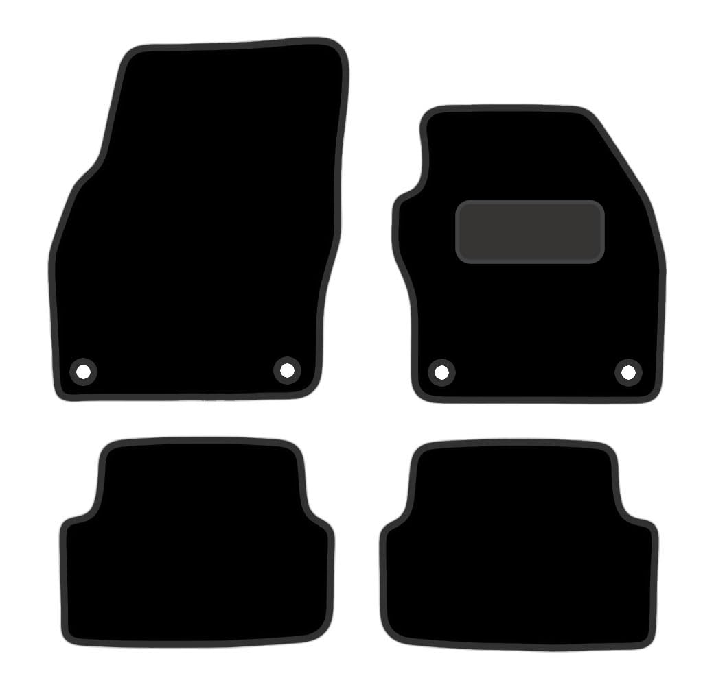Car Mats - Compatible with VW Polo 2018-Onwards - Black Luxury Super Delux Carpet Tailored Car Mats Waterproof, Non Slip Car Floor Mat - 4 Floor Mat Set With 4 Clips