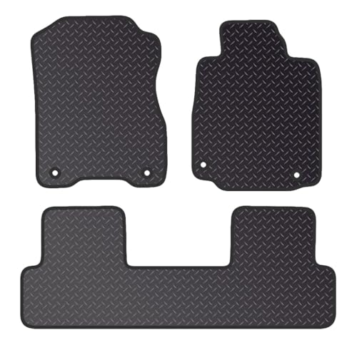 PCM - Car Floor Mats Compatible with Honda CRV Model from (2012-2015) - Tailored Car Mats with Anti Slip Backing - 3 pcs Floor Mat Set with 4 Clips
