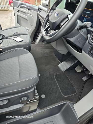 PCM - Floor Mats for the FORD TRANSIT CUSTOM ACTIVE MANUAL 2021-2024 - Custom Van Accessory Tailored fit Heavy-Duty, Waterproof & Anti-Slip Work Mats