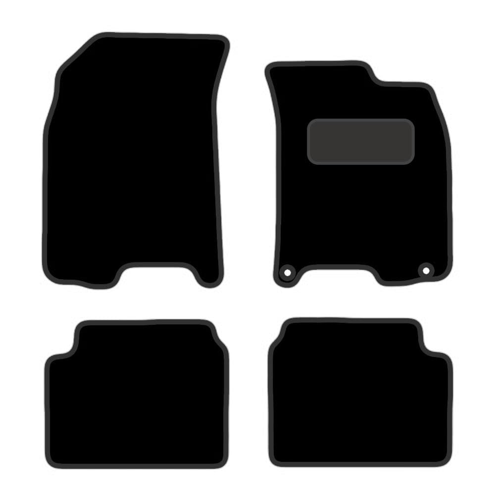 PRIME CAR MAT - Fits Chevrolet Aveo/Kalos 2002-2008  - Black Carpet - Tailored Car Mats - Car Floor Mat, with Anti Slip Backing - 4 pcs Floor Mat Set with 2 Clips