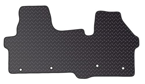 Rubber Floor Mats Fits for Ford Transit Custom (2024+) [Manual] 4 Clips - Custom Van Accessory Tailored fit, Non Slip Mat - Anti Slip Backing and Edged With Black Nylon Binding - 1 Floor Mat Only