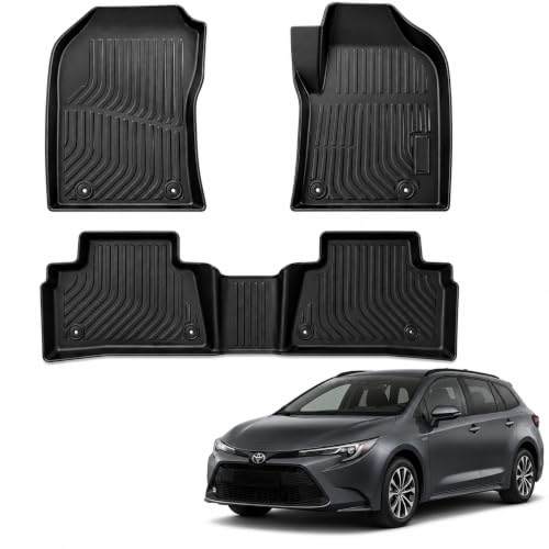 TPE Car Mats for Toyota Corolla Estate 2019-Onwards, Custom Fit Floor Mats, Waterproof All Weather Floor, Anti-Slip, Easy Clean, Full Set